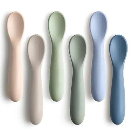 NETANY Short-Handle Baby Spoons, Six Pack