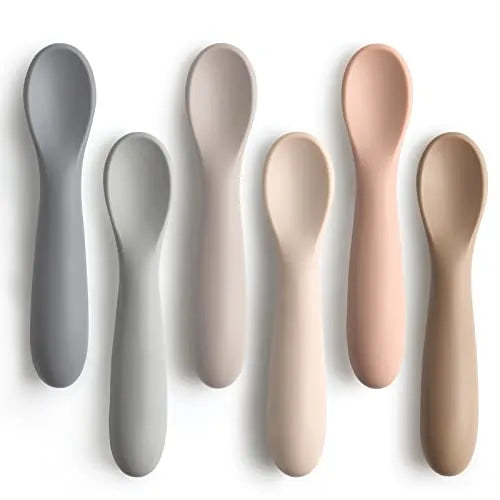 NETANY Short-Handle Baby Spoons, Six Pack