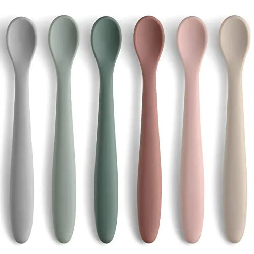 NETANY Silicone Baby Feeding Spoons, Six Piece