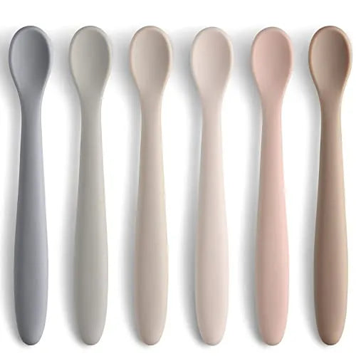 NETANY Silicone Baby Feeding Spoons, Six Piece